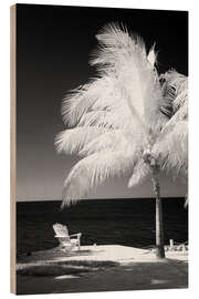 Hout print Infrared palm trees along the Florida Keys