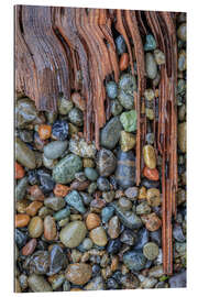 Gallery print Driftwood and beach rocks