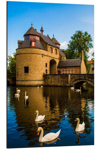 Tableau en aluminium Ezelpoort or Donkey Gate, Bruges