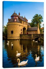 Canvas print Ezelpoort or Donkey Gate, Bruges