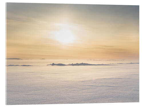 Acrylglas print Sunset over frozen Melville Bay