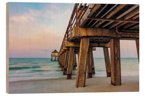 Wood print Naples Pier in Naples Florida