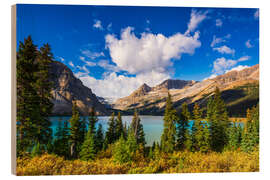 Tableau en bois Bow Lake and the Bow Glacier, Banff National Park