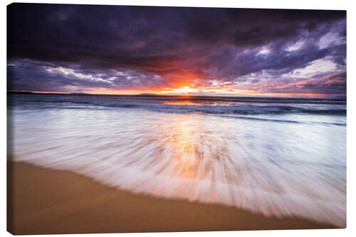 Tableau sur toile Sunset over Ventura State Beach