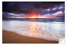 Selvklebende plakat Sunset over Ventura State Beach