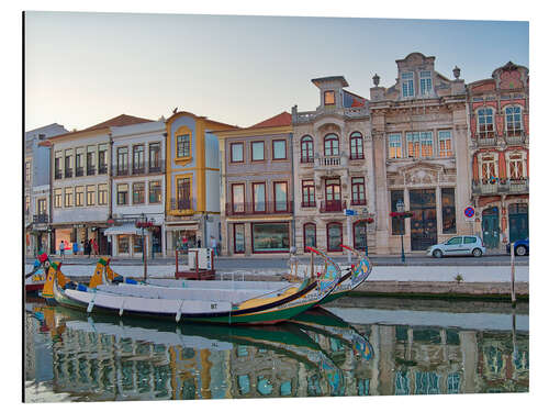 Aluminium print Moliceiro boats along the main Aveiro Canal