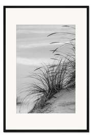 Gerahmter Kunstdruck Gräser in den Dünen I