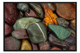 Gerahmter Kunstdruck Bunte Flusssteine