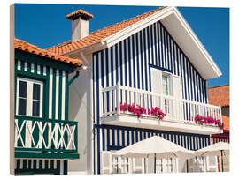 Wood print Colorful houses of Palheiros I