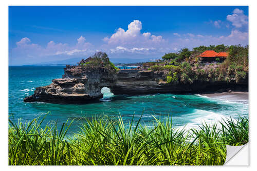 Sticker mural Sea arch at Tanah Lot Temple, Bali, Indonesia