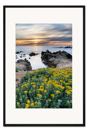 Gerahmter Kunstdruck Sonnenuntergang in der Monterey Bay