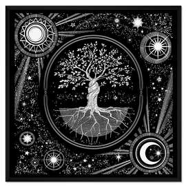 Gerahmter Kunstdruck Himmlischer Baum des Lebens
