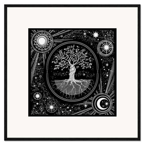 Gerahmter Kunstdruck Himmlischer Baum des Lebens