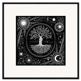 Impression artistique encadrée Celestial Tree of Life