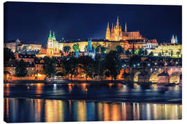 Leinwandbild Prag bei Nacht