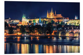 Hartschaumbild Prag bei Nacht