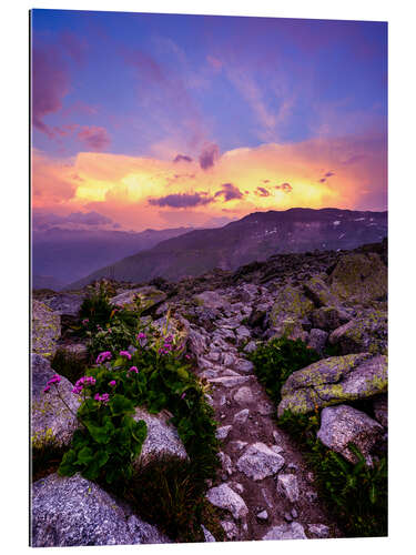 Gallery print Colorful sunset at the Furka Pass