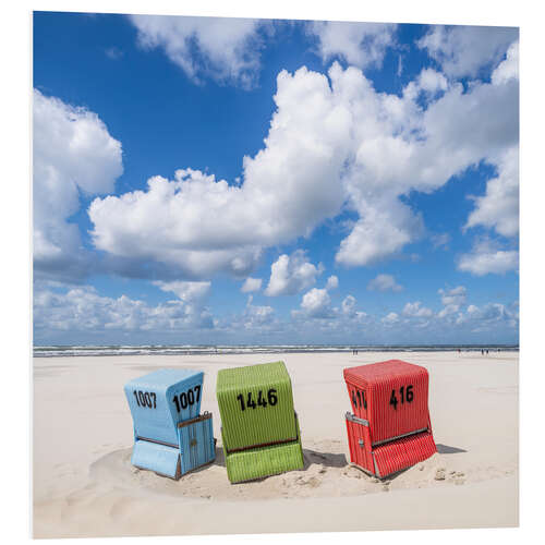 Quadro em PVC Relax in a beach chair on Westbad Strand on Langeoog