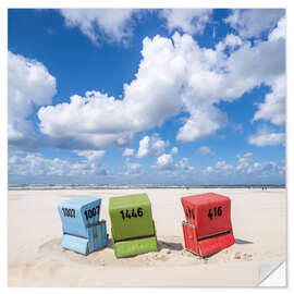 Wall sticker Relax in a beach chair on Westbad Strand on Langeoog