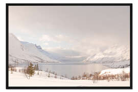 Gerahmter Kunstdruck Nordische Winterlandschaft