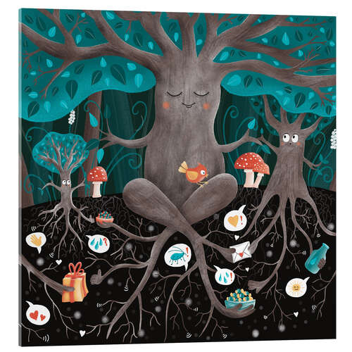 Acrylic print Communication of the forest