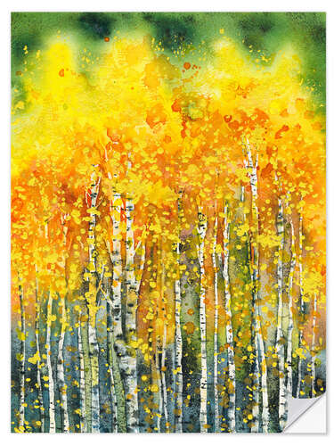 Sticker mural Golden Aspen Trees