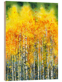 Wood print Golden Aspen Trees