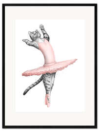 Inramat konsttryck Ballerina Cat