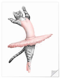 Selvklebende plakat Ballerina Cat