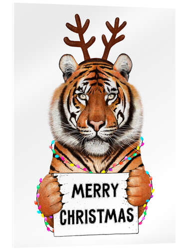 Cuadro de metacrilato Merry Christmas - christmas tiger