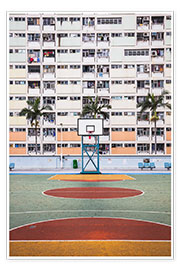Wandbild  Basketballplatz, Hongkong - Matteo Colombo