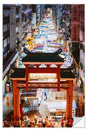 Selvklebende plakat Street market, Hong Kong