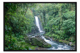 Gerahmter Kunstdruck Wasserfall, Costa Rica