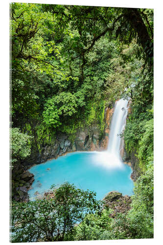 Akrylglastavla Rio Celeste waterfall, Costa Rica