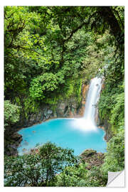 Vinilo para la pared Rio Celeste waterfall, Costa Rica