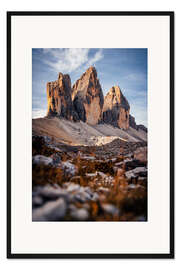 Gerahmter Kunstdruck Drei Zinnen