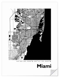 Sticker mural Miami city map