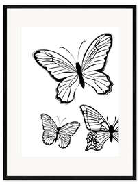 Ingelijste kunstdruk Butterflies