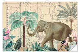 Muursticker Elephant explores Africa