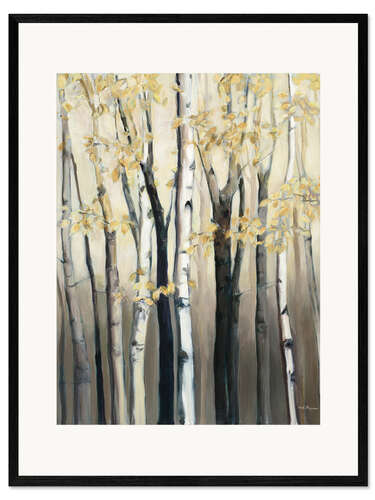 Framed art print Golden Birch I