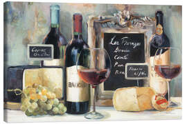 Stampa su tela  Mediterranean wine and cheese - Marilyn Hageman