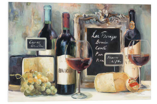 Tableau en PVC Mediterranean wine and cheese