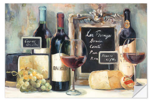 Selvklebende plakat Mediterranean wine and cheese