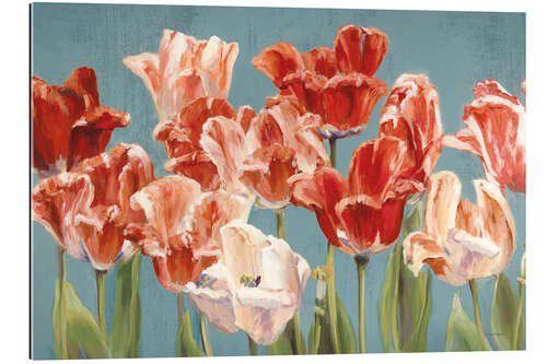 Gallery Print Purpurrote Tulpen auf Blau