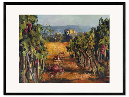 Impression artistique encadrée Rhone Valley Vineyard