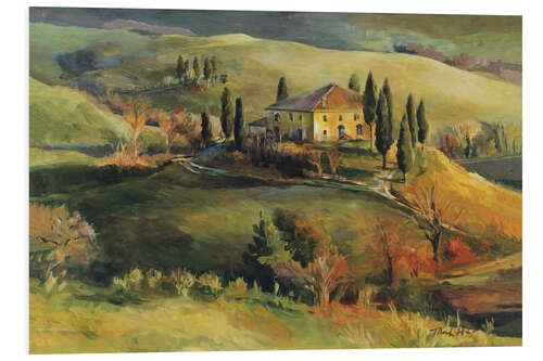 Foam board print Tuscan Hillside