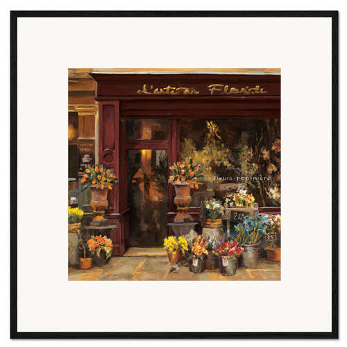 Impression artistique encadrée Parisian flower shop I