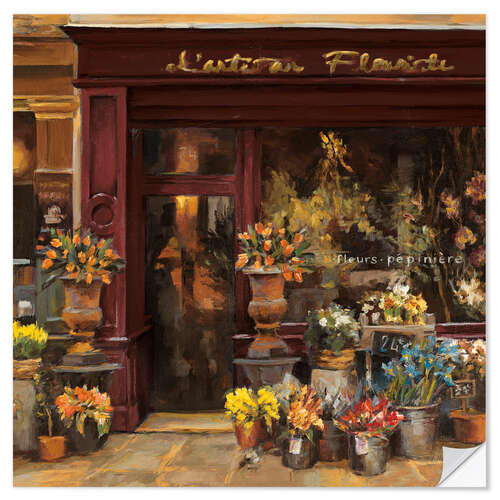 Selvklebende plakat Parisian flower shop I