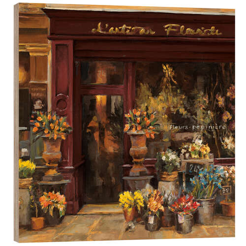 Tableau en bois Parisian flower shop I
