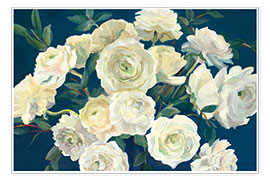 Plakat Roses in Cobalt Vase